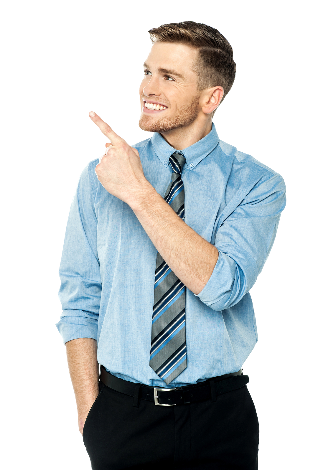 Businessman Pointing Upwards Cutout